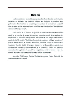 Modelisation thermomecanique de la rupture des materiaux composites