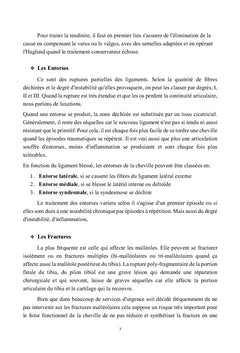 Lesion de la cheville