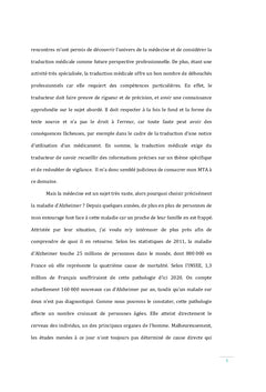 Traduction sur la maladie d'Alzheimer, de l'italien vers le français