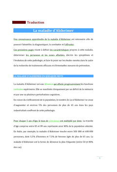 Traduction sur la maladie d'Alzheimer, de l'italien vers le français