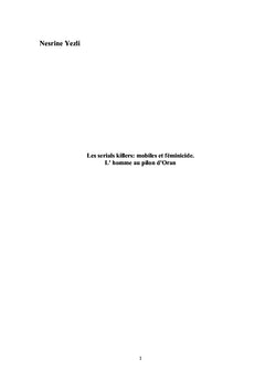 Les serials killers: mobiles et féminicide