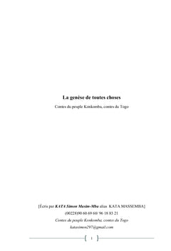 La genèse de toutes choses