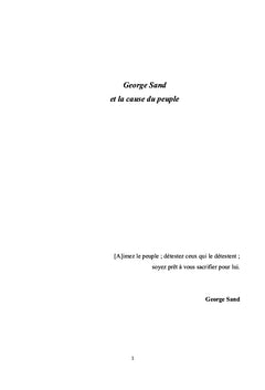 George Sand et la cause du peuple