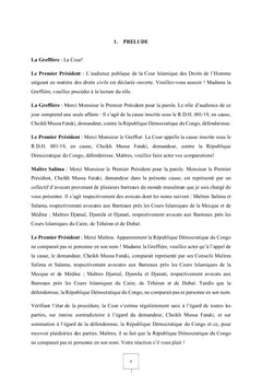 COUR ISLAMIQUE DES DROITS DE L'HOMME (PROCES FICTIF)