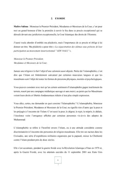COUR ISLAMIQUE DES DROITS DE L'HOMME (PROCES FICTIF)