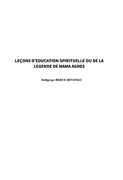 Leçons d'Education Spirituelle ou de la Légende de Mama Agnès