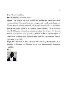 Ma coutume m'accuse