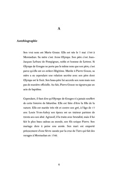 PORTRAIT D'OLYMPE DE GOUGES EN ALPHABET