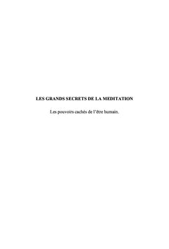Les Grands Secrets de la Méditation