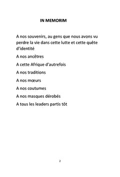 Afrique Nos souvenirs amères