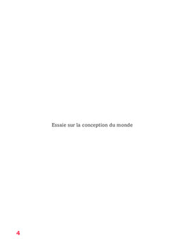 Essai sur la conception du monde