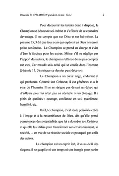 Réveille le CHAMPION qui dort en toi. Volume 1