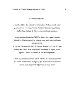 Réveille le CHAMPION qui dort en toi. Volume 1