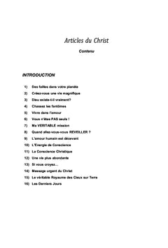 LES ARTICLES DU CHRIST