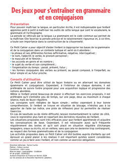 Des jeux pour s'entrainer en grammaire et en conjugaison 8-9 ans