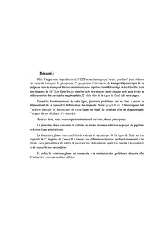 Etude statique et dynamique de la ligne de flush A l'OCP
