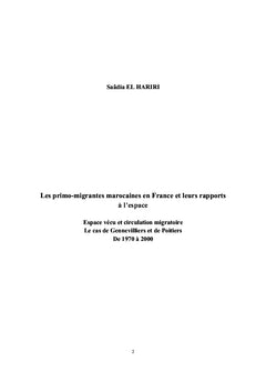 Les primo-migrantes marocaines en France et leurs rapports à l'espace