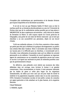Les primo-migrantes marocaines en France et leurs rapports à l'espace