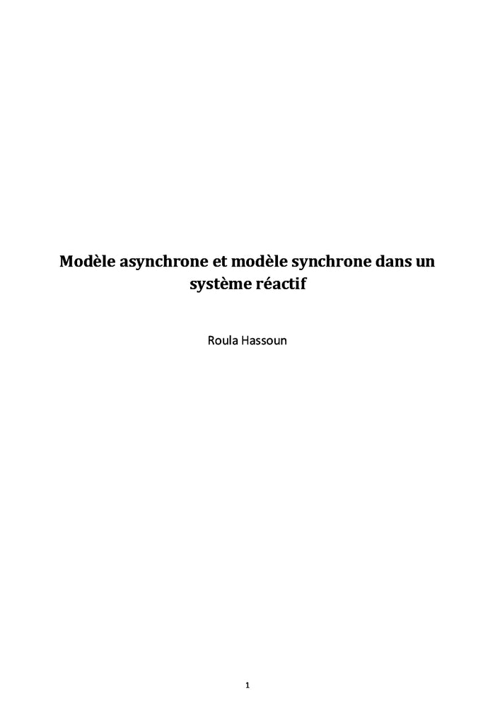 Modèle asynchrone et modèle synchrone dans un système réactif