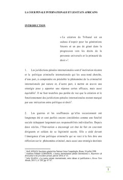 La Cour Penale Internationale et les etats africains