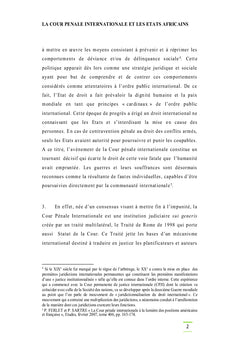 La Cour Penale Internationale et les etats africains