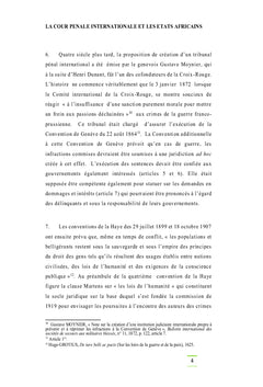 La Cour Penale Internationale et les etats africains