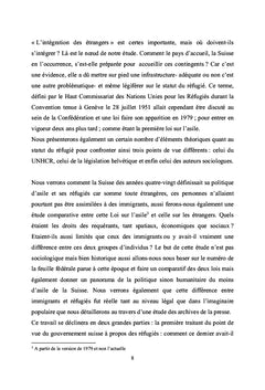 La politique d'asile en Suisse de 1976 à 1982