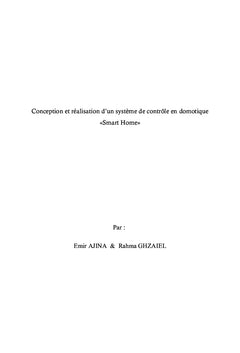 Conception et réalisation d'un système de contrôle en domotique