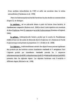 Proprietes et applications d'un polysaccharide bacterien