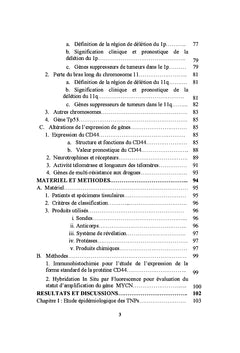 Tumeurs neuroblastiques périphériques: epidémiologie,cd44, mycn