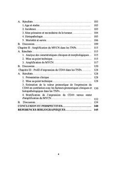 Tumeurs neuroblastiques périphériques: epidémiologie,cd44, mycn