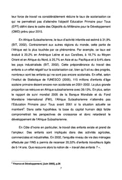 Education et travail des enfants en côte d'ivoire Tome 1