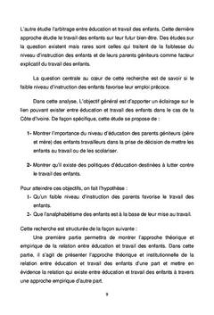 Education et travail des enfants en côte d'ivoire Tome 1