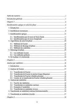 Analyse des images en métrologie optique par ondelettes