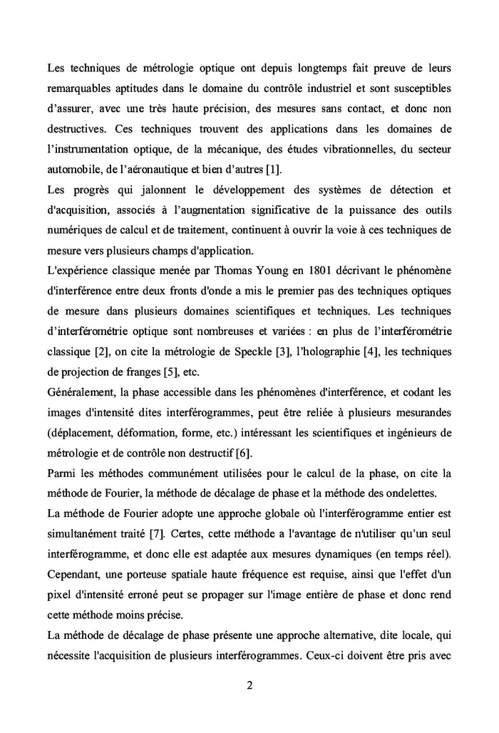 Analyse des images en métrologie optique par ondelettes