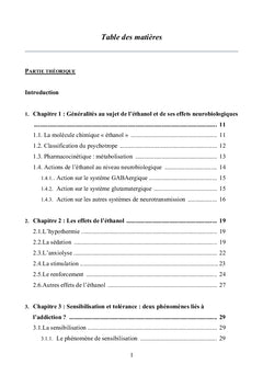 Effets toxicomanogènes de l'alcool
