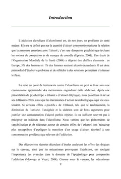 Effets toxicomanogènes de l'alcool