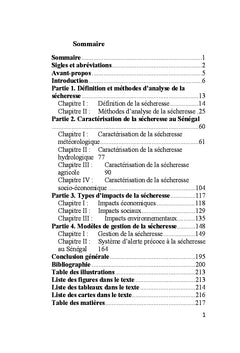 Caracteristiques de la Secheresse au Senegal