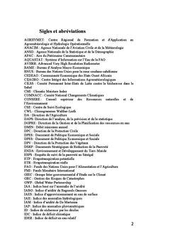Caracteristiques de la Secheresse au Senegal