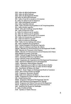 Caracteristiques de la Secheresse au Senegal