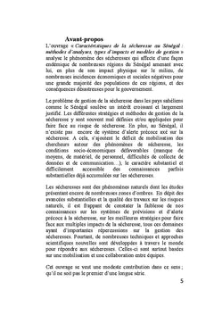 Caracteristiques de la Secheresse au Senegal