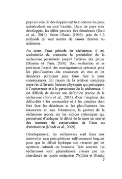 Caracteristiques de la Secheresse au Senegal