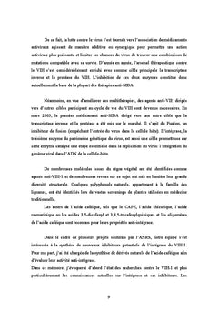 Dérivés naturels de l'acide caféique, inhibiteurs potentiels du VIH-1