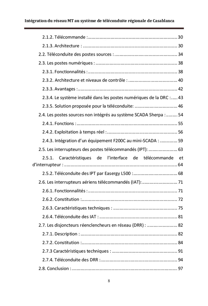Intégration du réseau MT au système de téléconduite
