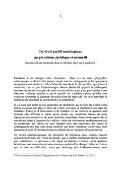 Une juridicité plurielle pour le XXI° siècle