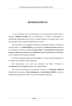 Le developpement agro-ecotouristique de la vallee de Tarsselt-Maroc