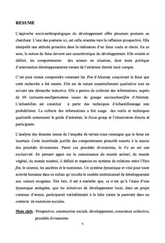 Construction sociale du futur chez les Fan d'Abomey