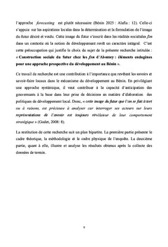 Construction sociale du futur chez les Fan d'Abomey