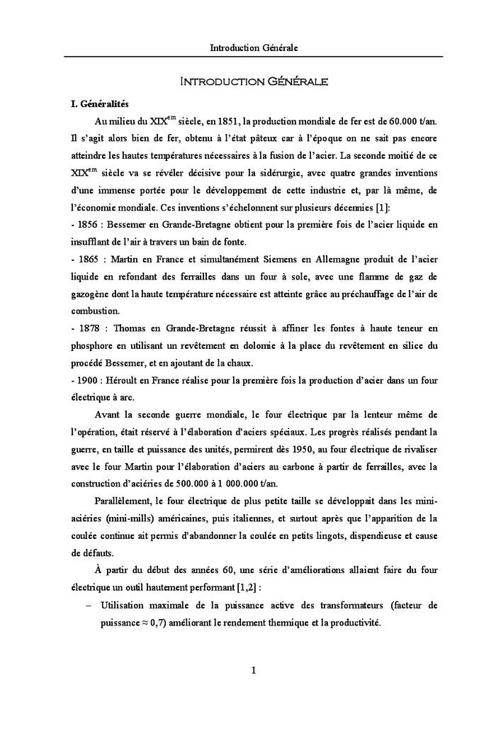 Les fours à arc électrique