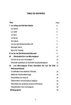 LES MICROALGUES DU LAC DE SIDI MOHAMED BENALI